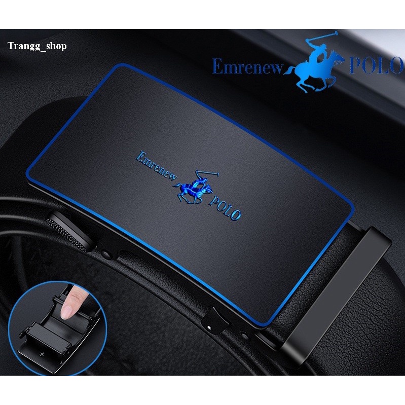 Thắt Lưng Nam Da Bò Cao Cấp Emrenew Polo 2 Lớp Full hộp Đựng