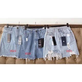 Chân váy jean chữ A, lưng cao, nhiều kiểu chất jean đẹp size XS eo 60-66cm
