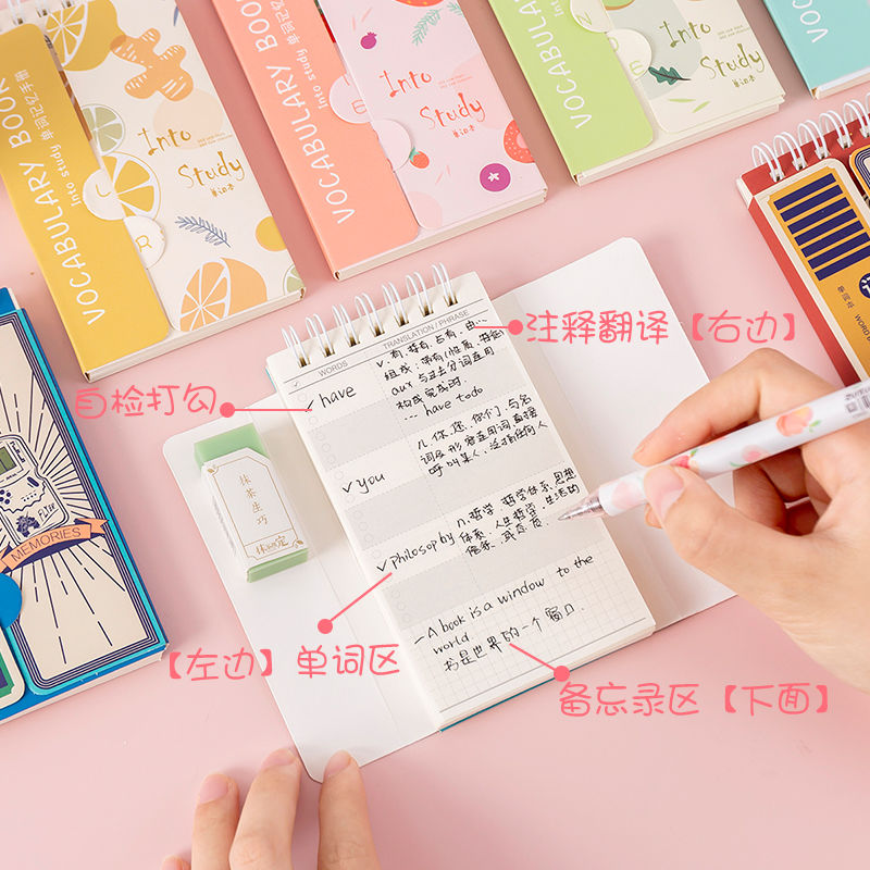 Can Block Portable Shorthand English Vocabulary Book. Portable Memory Japanese Notebook Foreign Language Notebook Pockets Notebook Evcm