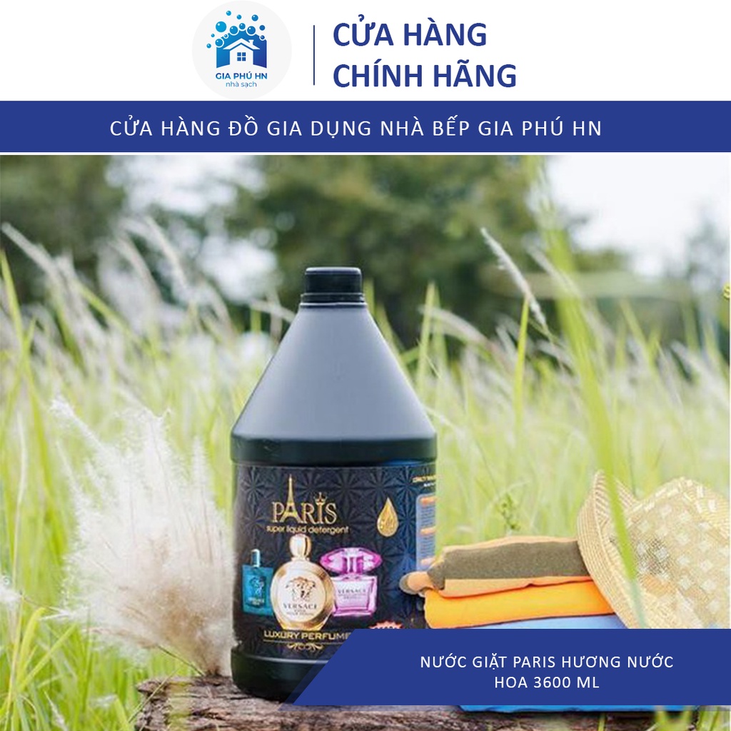 Nước Giặt Xả Paris 3,6L, Hương Nước Hoa, Nước giặt Xả Hương Nước Hoa, Tẩy Siêu Sạch, An Toàn Cho Da