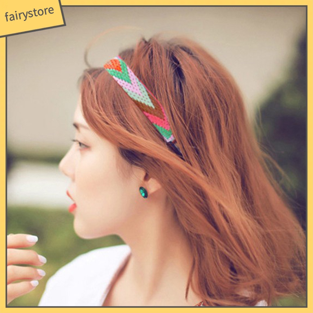 Băng Đô Bện Dây Co Giãn Phong Cách Boho Cho Nữ