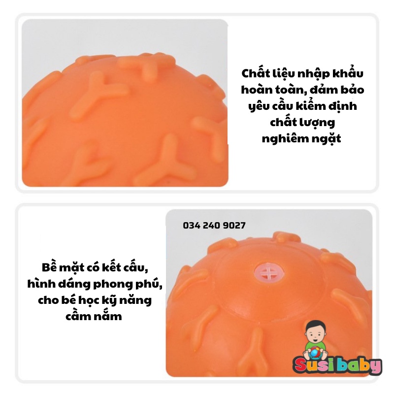 [KÈM QUÀ TẶNG] Bóng cao su tập cầm nắm cho bé - Bóng massa - Đồ chơi cho bé