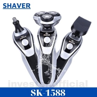 Máy cạo râu đa năng Shaver sk1588 cạo không đau rát, Thông minh chống nước