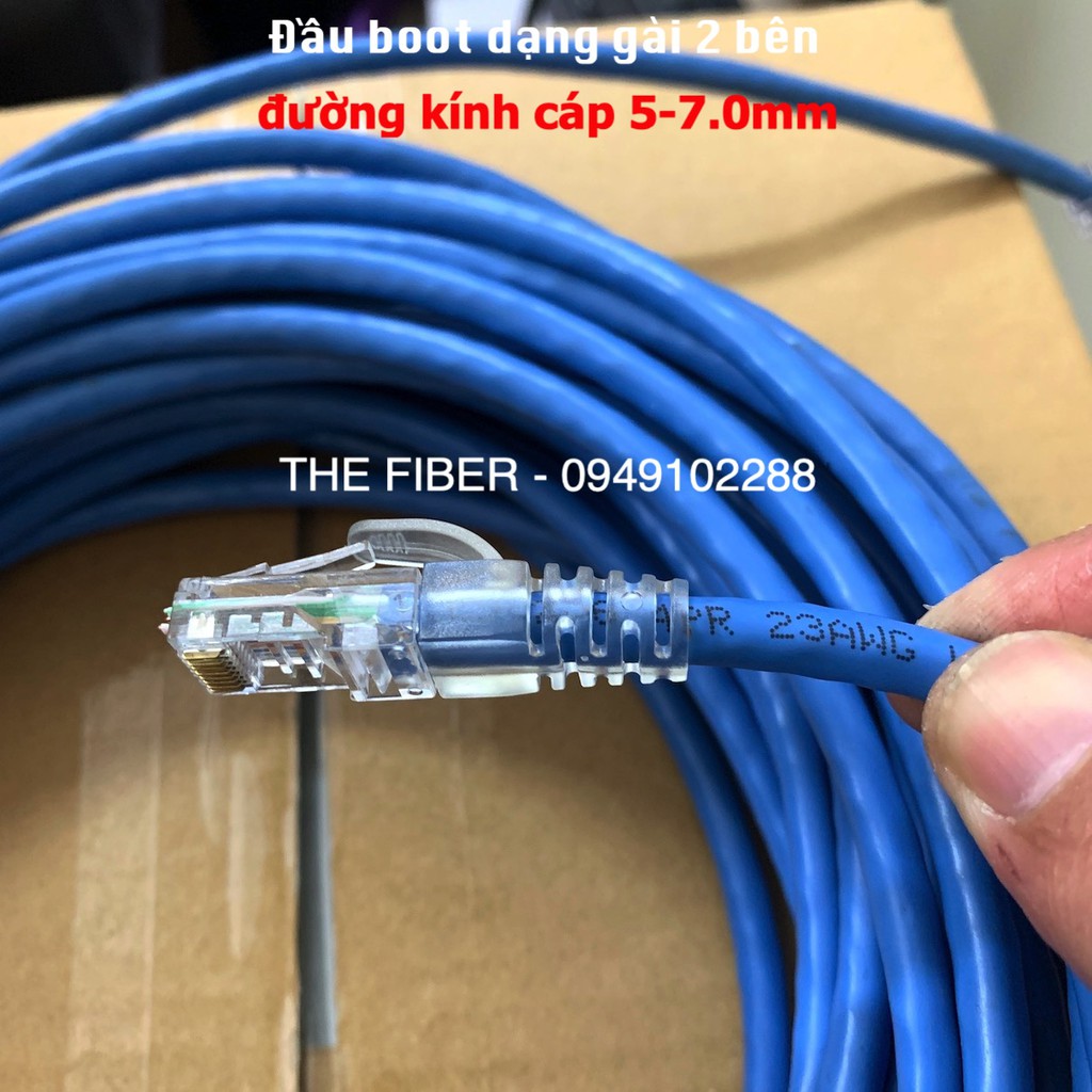 Đầu boot dạng gài 2 bên cho cáp mạng CAT5e/CAT6 (Màu trong suốt và màu xanh)