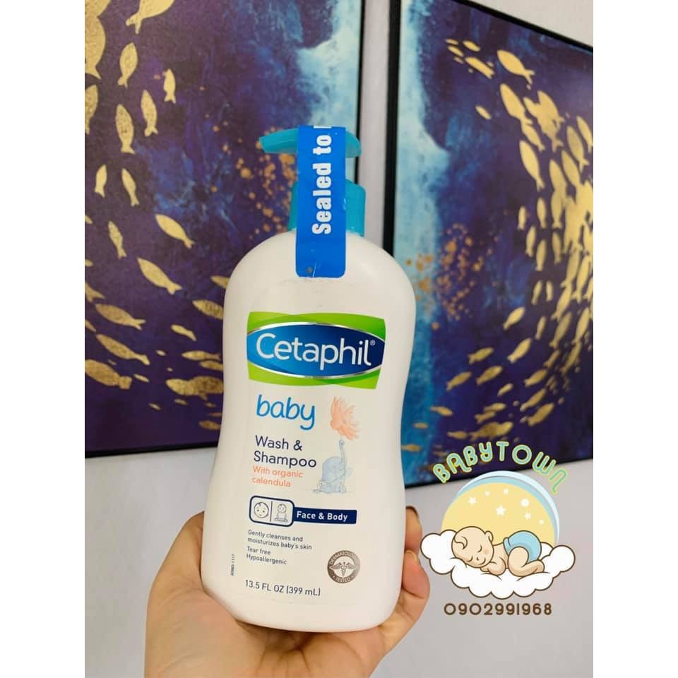 Sữa tắm gội Cetaphil cho em bé với dưỡng chất hữu cơ từ hoa cúc Calendula chai 399ML/chai 230ml