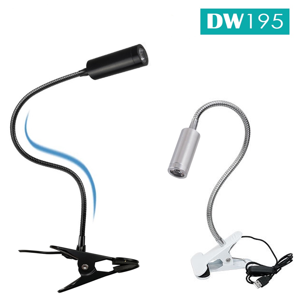 Đèn đọc sách đầu giường LED 3W, Loại đế kẹp, Ánh sáng chiếu rọi, Nguồn USB 5V