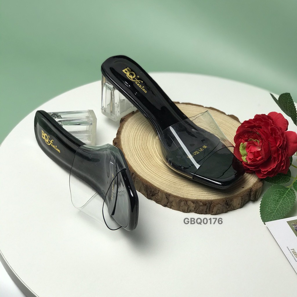 Guốc nữ BQ 34-40 ❤️FREESHIP❤️ Dép cao gót nữ quai trong gót trong trẻ trung GBQ0176