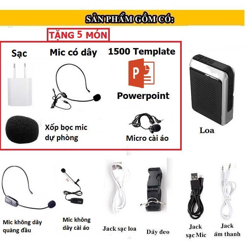 [Mã ELHACE giảm 4% đơn 300K] Loa trợ giảng Aporo T18 2.4G cài áo không dây chính hãng có Bluetooth