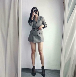 ÁO KHOÁC VEST KẺ XÁM