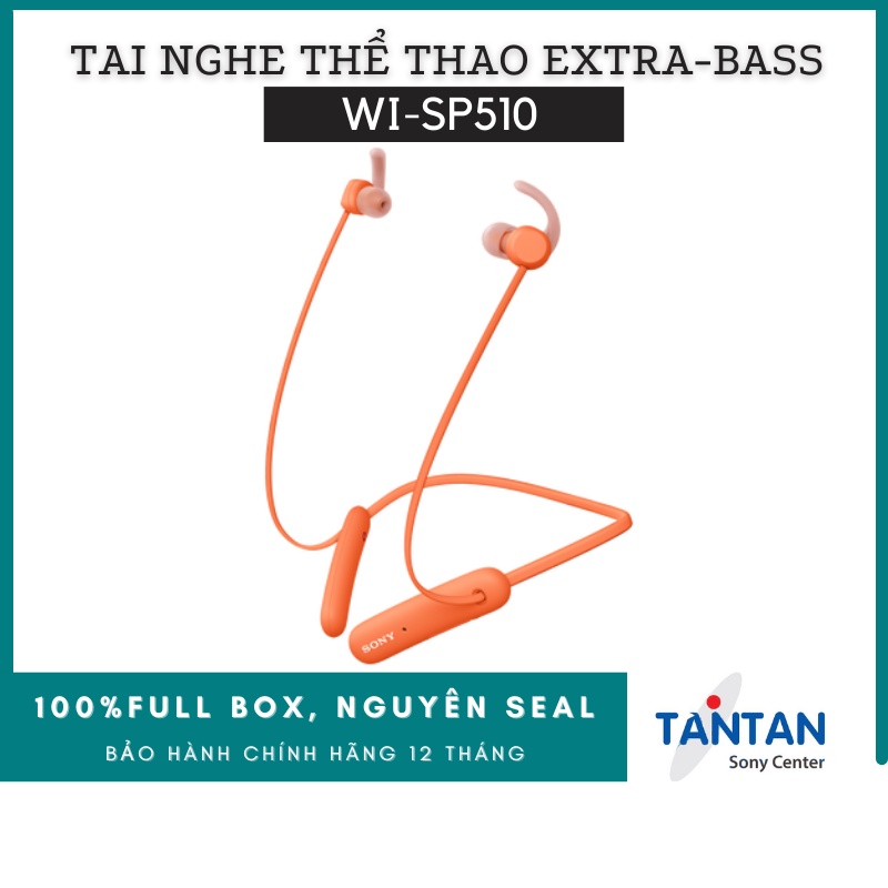 Tai Nghe BLUETOOTH THỂ THAO EXTRA-BASS Sony WI-SP510 | Kháng nước chuẩn IPX5 - Pin:15h - Sạc nhanh 10' nghe 60' - Micro