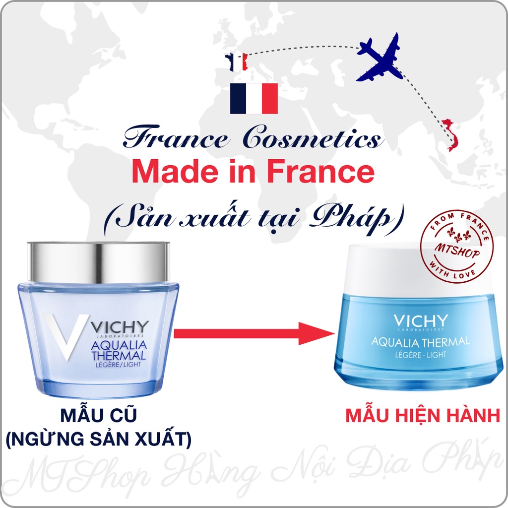 VICHY Kem / Gel Dưỡng Ẩm Ngày Aqualia Thermal: Khóa Ẩm, Phục Hồi Sâu, Giữ Da Mềm Mịn & Ẩm Mượt Suốt 48h [Nội địa Pháp]