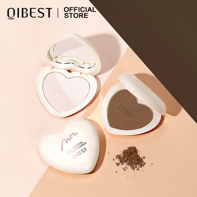 Phấn phủ dạng nén QIBEST kiềm dầu trang điểm cho mặt chống thấm nước che phủ lỗ chân lông 51G | BigBuy360 - bigbuy360.vn