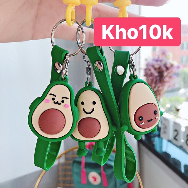 Sỉ 10 móc khoá bơ kèm dây móc hot 69k