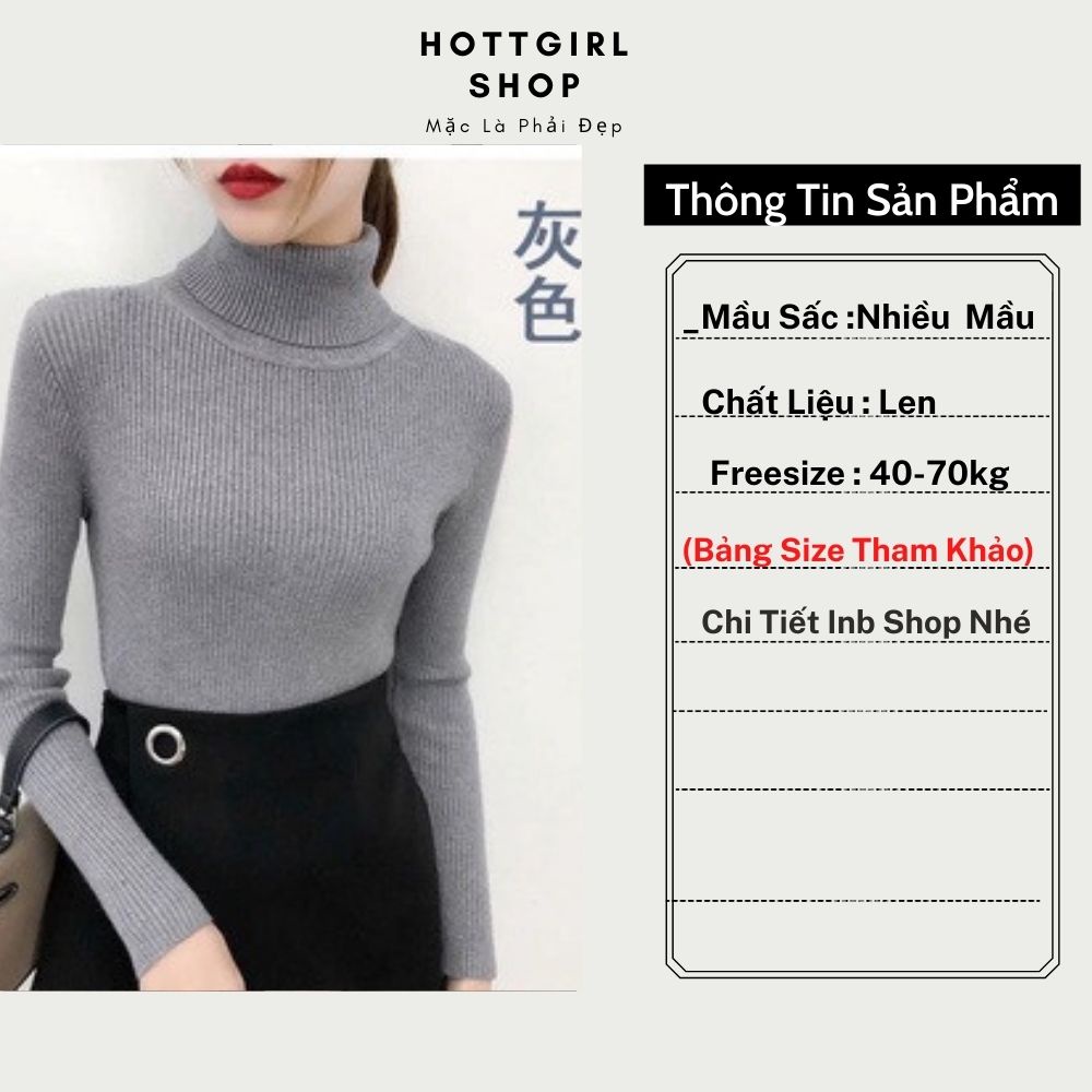 Áo len nữ cổ lọ quảng châu cao cấp của Hottgirl Secret,chất len dầy dặn,mệm mịn sờ sướng tay dã man chị em ạ | BigBuy360 - bigbuy360.vn
