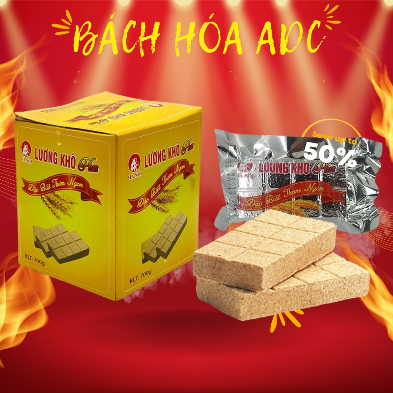 Lương khô Plus chính hãng Hà Nội hộp 10 thanh - Lương khô đồ ăn vặt cao cấp hộp 700g
