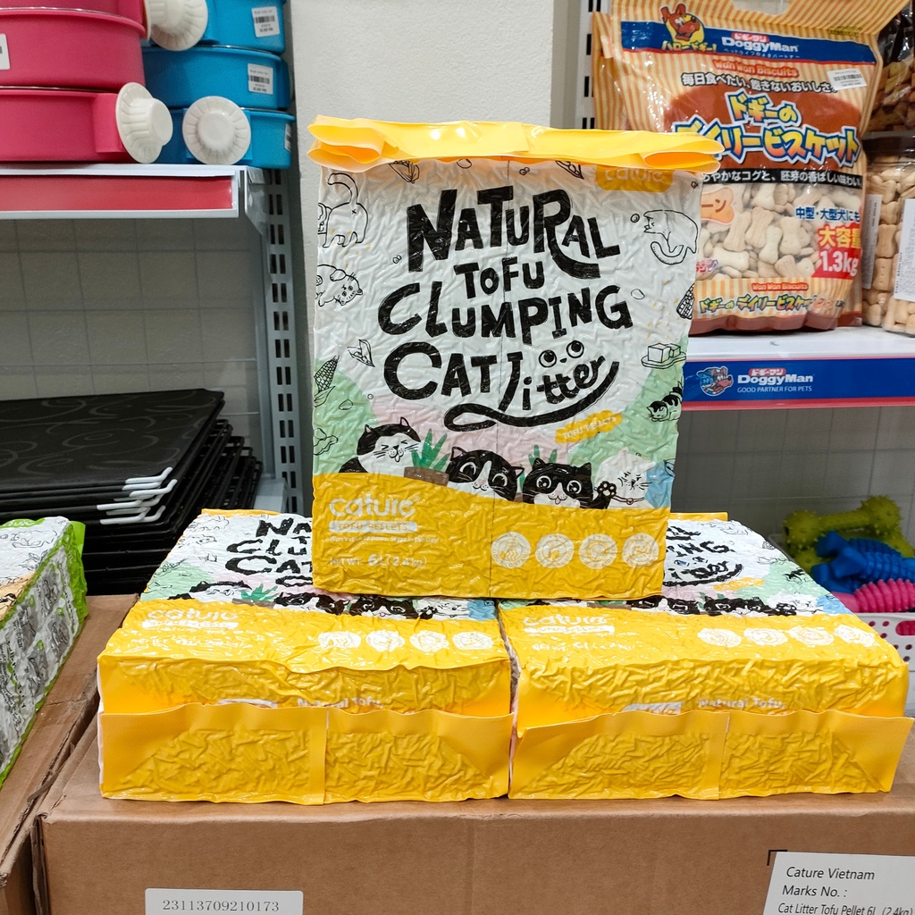 Cát đậu phụ CATURE Natural Tofu 6L đổ được bồn cầu Dành cho mèo - Cát hữu cơ