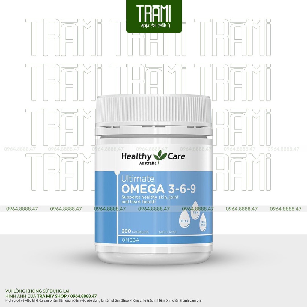 [CHÍNH HÃNG] Viên Uống Omega 369 Healthy Care Ultimate Úc, Mẫu Mới Hộp 200 Viên