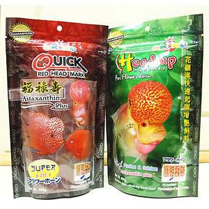 Combo 2 gói thức ăn okiko lên màu và đầu cho cá la hán