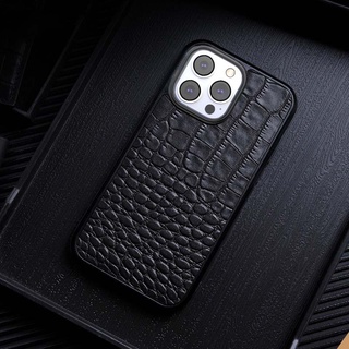 Ốp lưng da thật thủ công iPhone 14 pro max vân cá sấu sang trọng