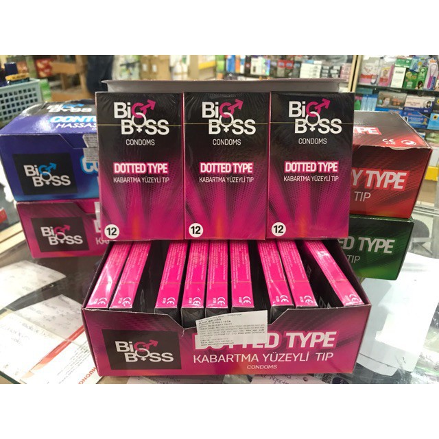 Combo 3 hộp bao cao su Pháp gân nổi - gân gai - nhiều gel bôi trơn Bigboss chất lượng cao