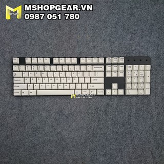Keycap Black on white – Snow white – Trắng chữ đen pbt dye-sub oem profile giá rẻ 104 keys