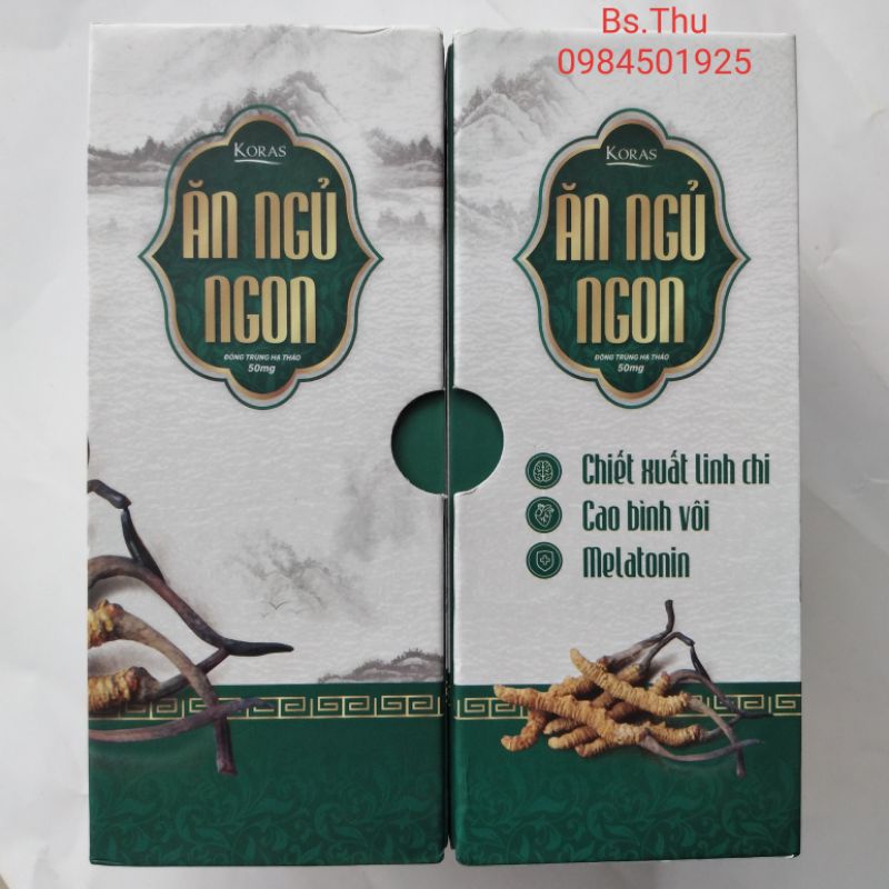 Ăn Ngủ Ngon KORAS Đông Trùng Hạ Thảo hỗ trợ ăn ngủ ngon, tăng sức đề kháng, hết mệt mỏi hộp 30 viên