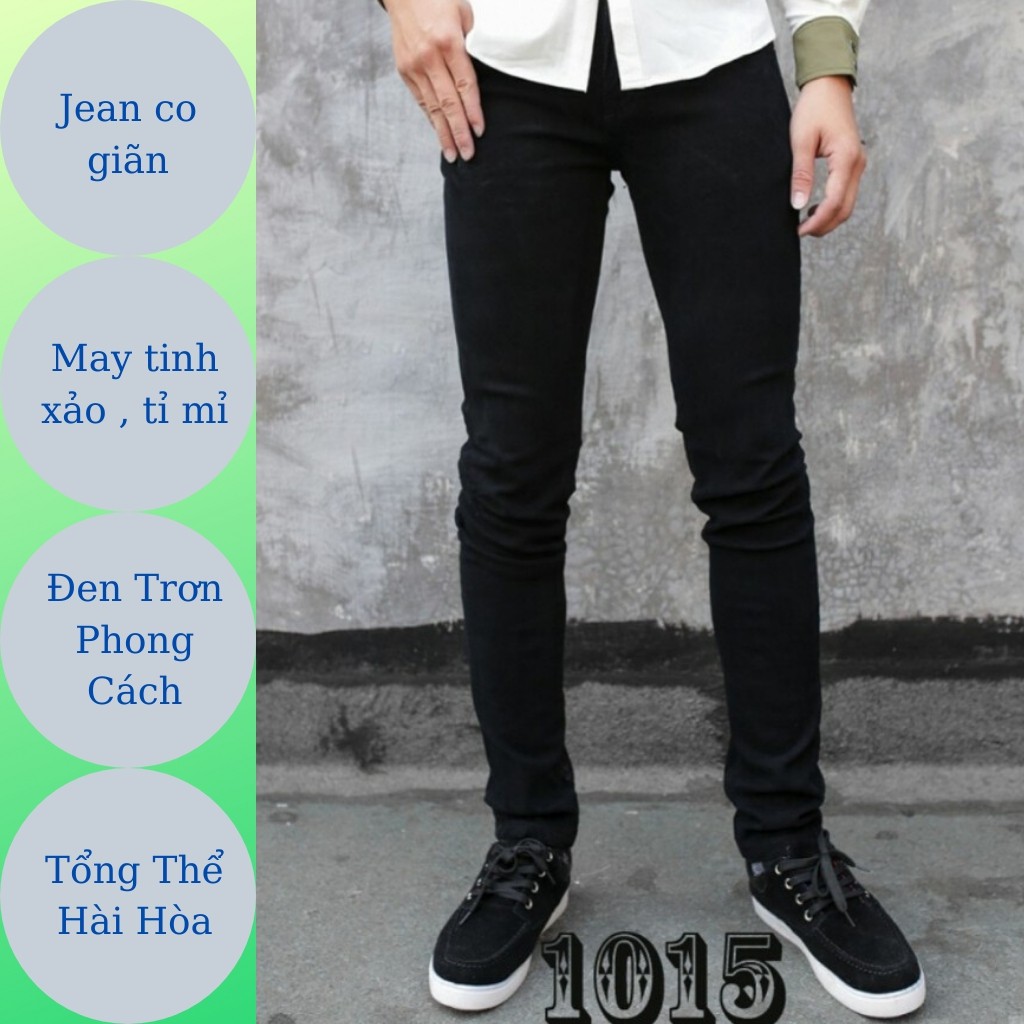 Quần Jean Nam TENJI STORE AD20TG Jean Nam Đen Trơn Trẻ Trung Cá Tính Chất Liệu Co Giãn Thời Trang TG16 (44 - 70KG) | BigBuy360 - bigbuy360.vn