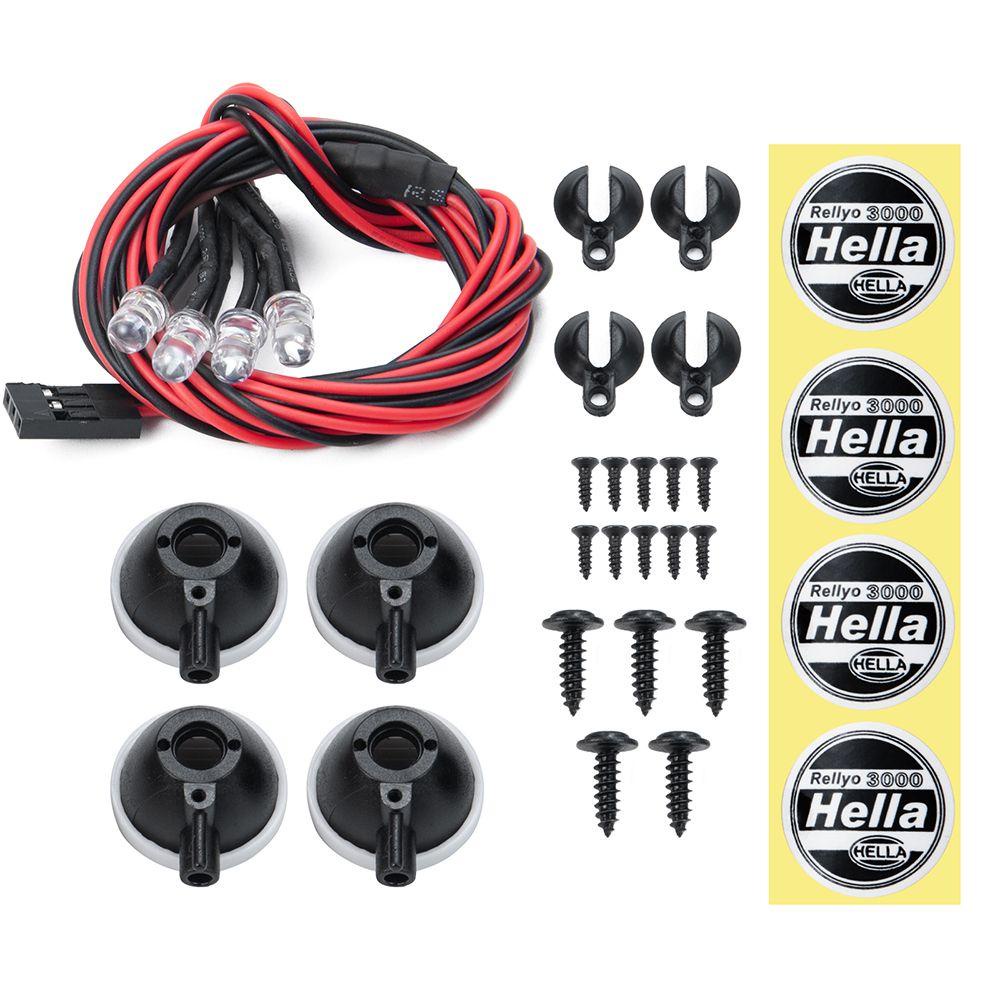 Hàng Mới Về Bộ Đèn Pha 1 / 4 Bóng LED 1 / 10 Cho Tamiya CC01 D90 TF2 T raxxas TRX-4 Axial SCX10
