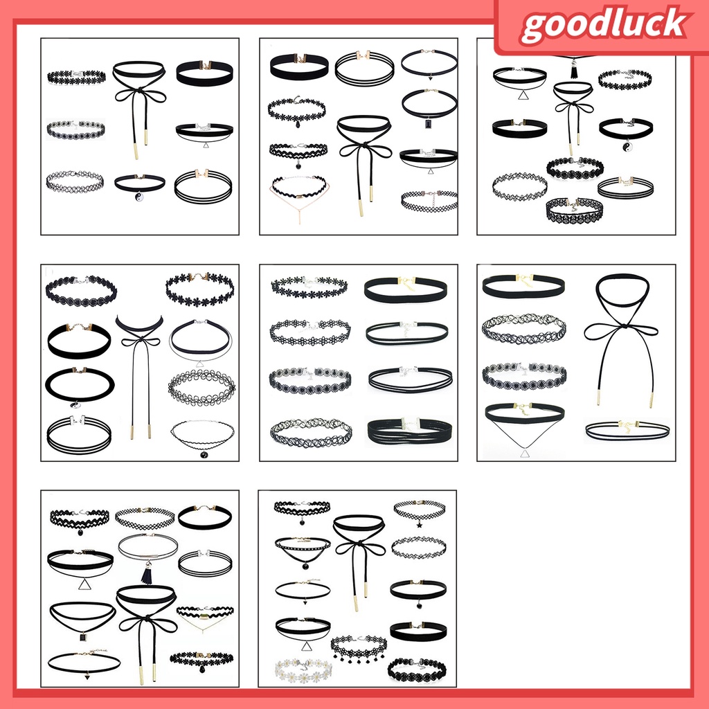 1 Set Vòng Cổ Choker Ren Màu Đen Gợi Cảm