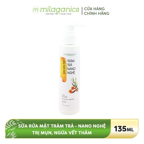 Sữa rửa mặt Tràm Trà - Nano Nghệ MILAGANICS 135ml
