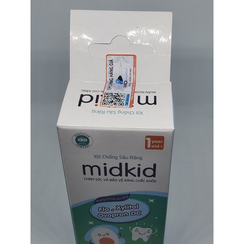 XỊT CHỐNG SÂU RĂNG MIDKID - Cho Bé Từ 1 Tuổi, An Toàn Nuốt Được - Bảo vệ răng