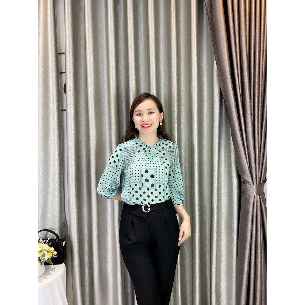[Mã WASTUP giảm 10% tối đa 30K đơn 99K] Áo sơ mi nữ chấm bi Emvy - A2 | BigBuy360 - bigbuy360.vn