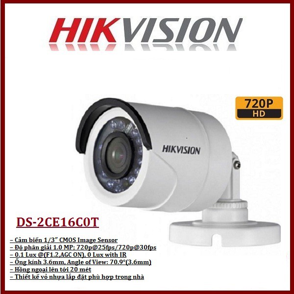 Camera HD-TVI HIKVISION DS-2CE16C0T-IRP