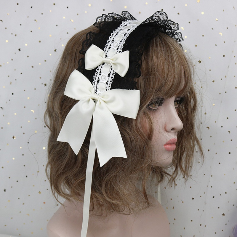 Băng Đô Nơ Ren Ruy Băng Hóa Trang Cô Hầu Gái Lolita