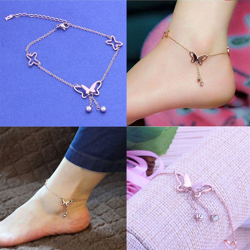 Lắc Chân HợP Kim ĐíNh HìNh BướM Xinh XắN