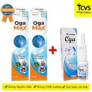 [MUA 2 TUÝP TẶNG NGAY 1 CHAI XỊT XOANG OGA] - Viên Sủi OGA MAX Hỗ Trợ Viêm Xoang, Viêm Mũi Dị Ứng