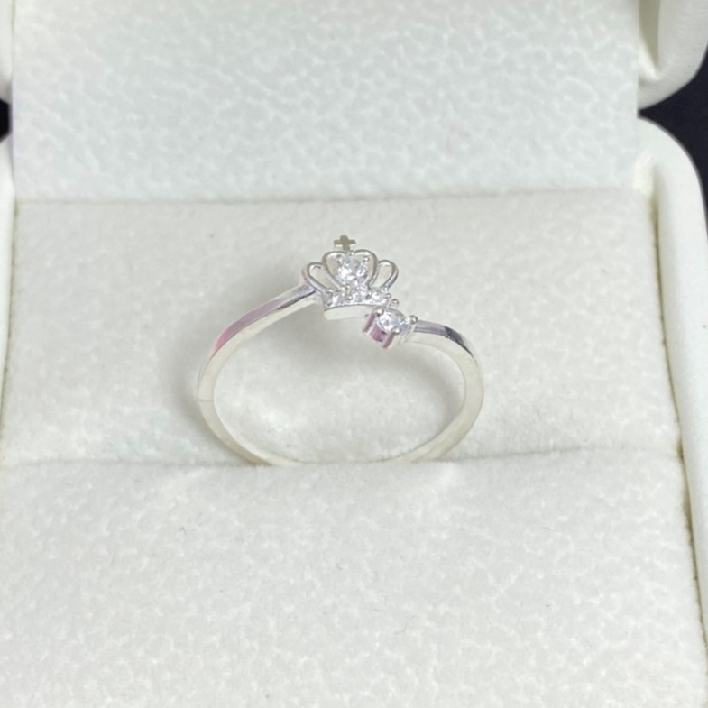 Nhẫn bạc vương miện hở Evasilver, Nhẫn Free size chuẩn bạc ta xinh xắn