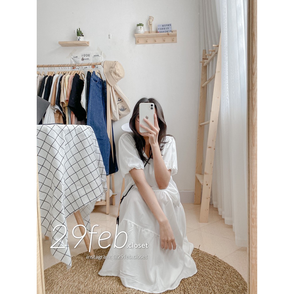 [Mã FATHANG5 giảm 10K đơn 50K] Váy babydoll voan trơn 2 lớp cổ V (Ảnh thật) | BigBuy360 - bigbuy360.vn