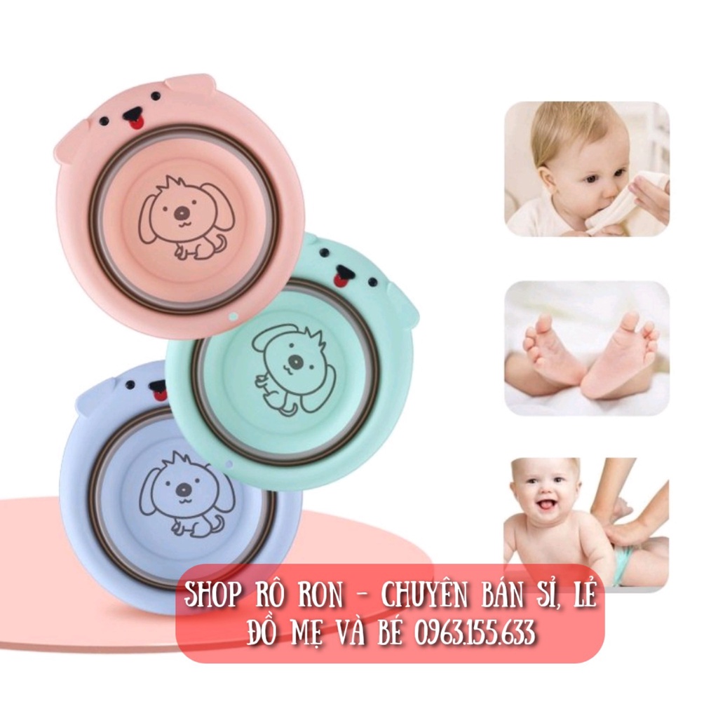 Chậu rửa mặt gập gọn - Chậu gập gọn hình Chó - Shop Rô Ron