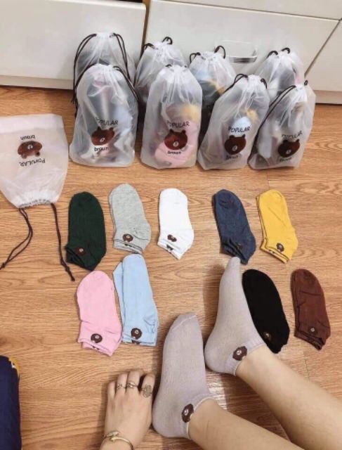 LỐ 10 đôi tất gấu cute siêu đẹp
