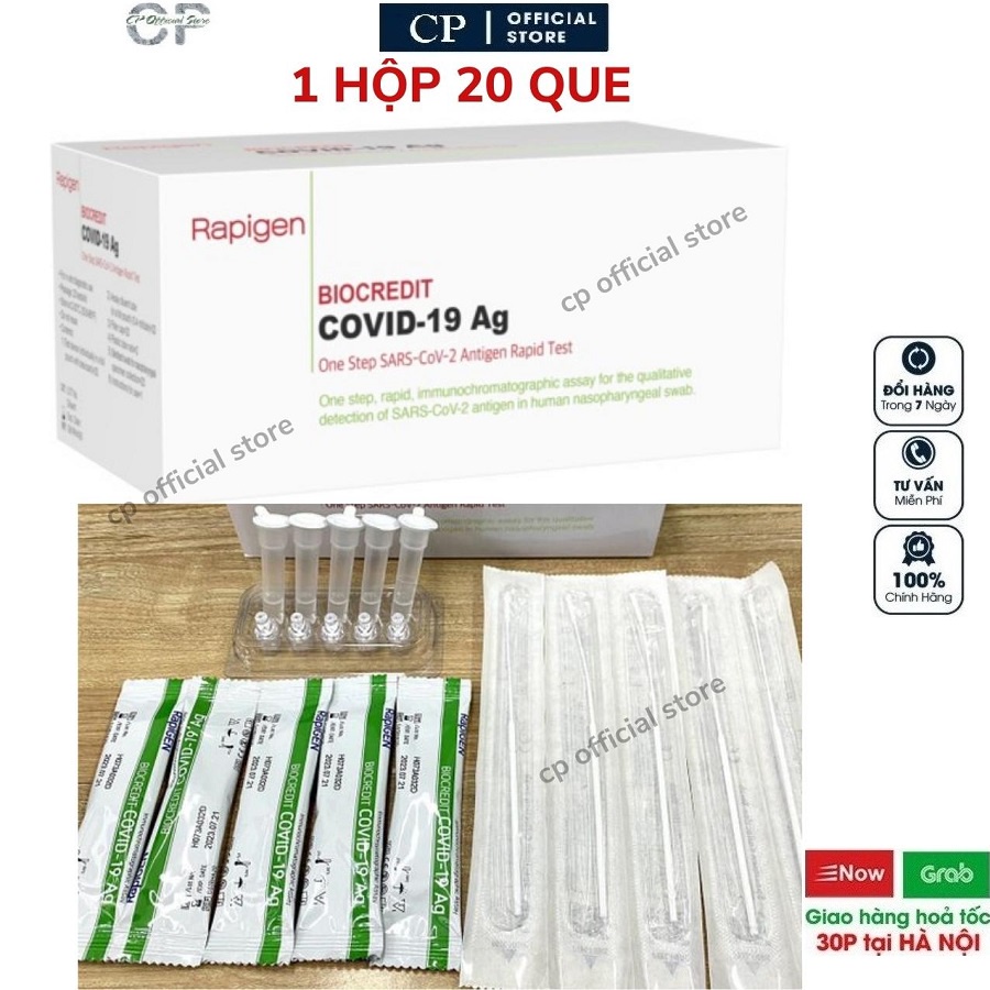 1 hộp 20 kit test nhanh mũi Covid-19Ag Biocredit chính hãng Hàn Quốc