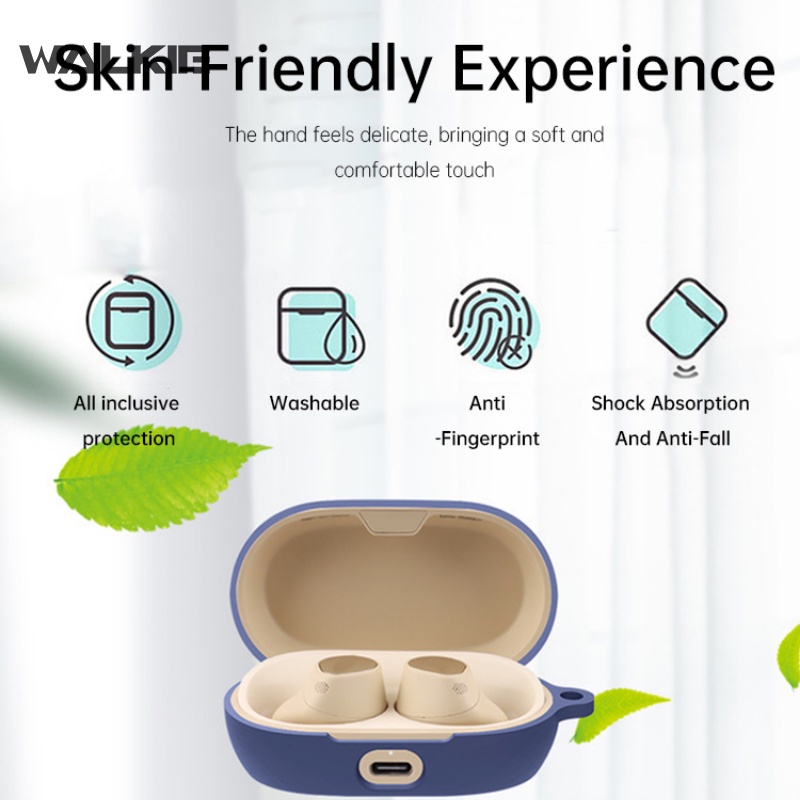 Vỏ bảo vệ hộp sạc tai nghe Bluetooth Jabra Elite 7 Pro bằng silicon mềm chống rơi kèm móc