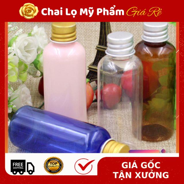 Chai Chiết Mĩ Phẩm ❤ RẺ VÔ ĐỊCH ❤ Chai nhựa pet xanh dương nắp nhôm 100ml chiết mỹ phẩm , phụ kiện du lịch