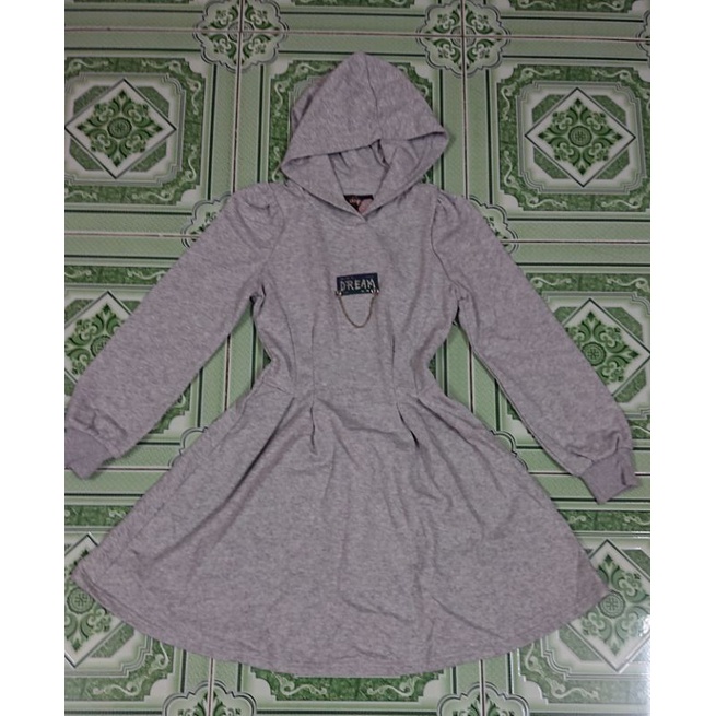 Đầm Nỉ Dây xích Tay dài có Mũ dáng Xoè Vero Moda