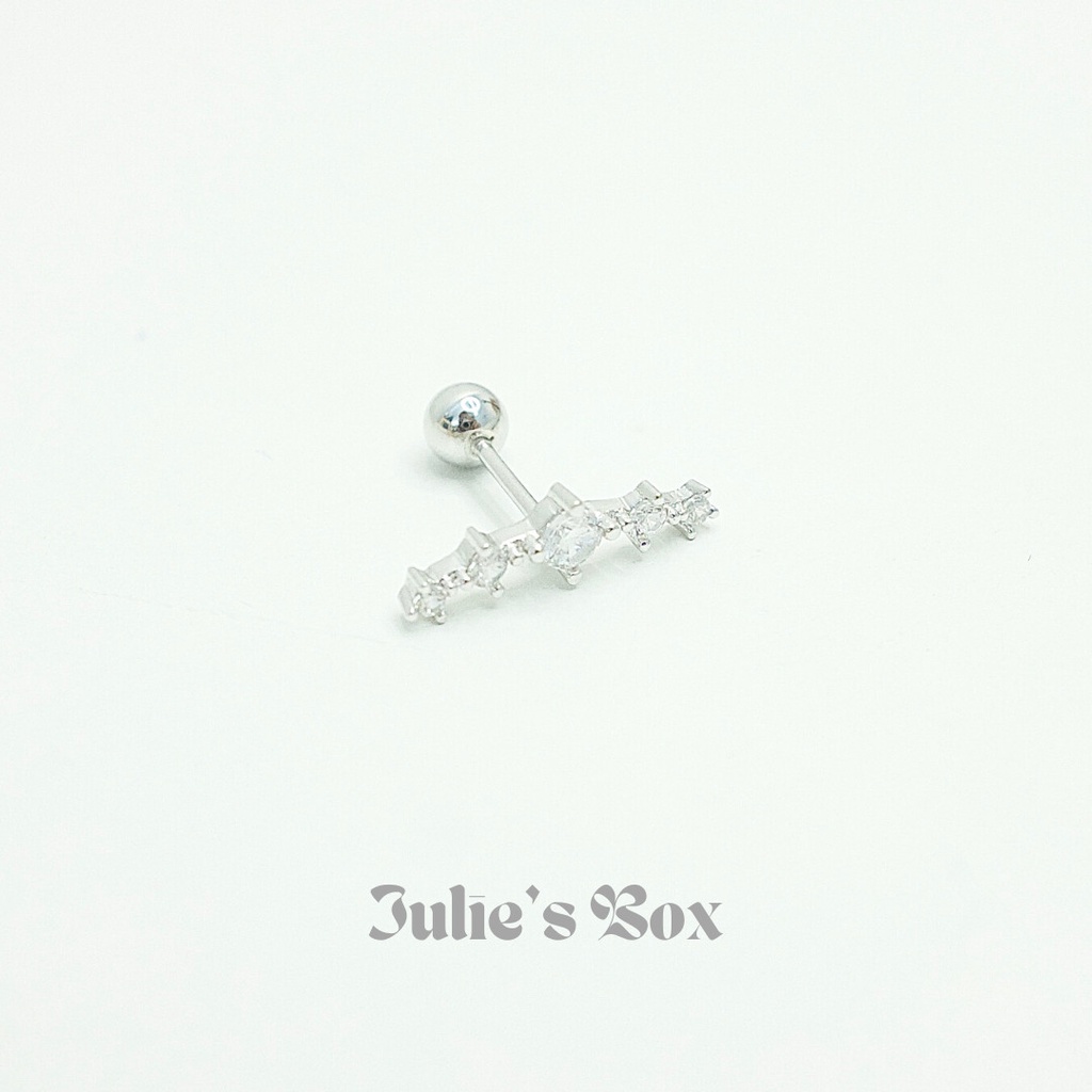 [1 Chiếc] Khuyên Tai Vành King Tai Xỏ Nam Nữ Hình Unisex Titanium Không Đen Không Ngứa Không Dị Ứng julies box