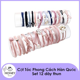 【KRT-BLTSET】Set 12 dây buộc tóc xinh xắn phong cách Hàn Quốc