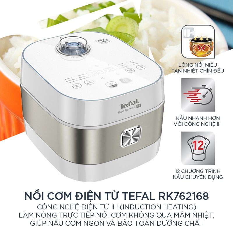 Nồi cơm điện cao tần  Tefal  - RK762168 - 1.5L - Thương hiệu Pháp