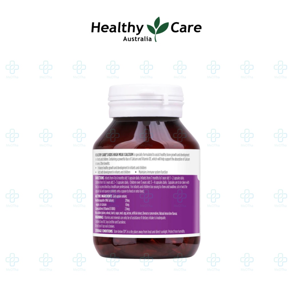 Viên Sữa Healthy Care Milk Calcium - Canxi Cho Bé, Vitamin D3, Tăng Chiều Cao (Lọ 60 Viên) [Chính Hãng]