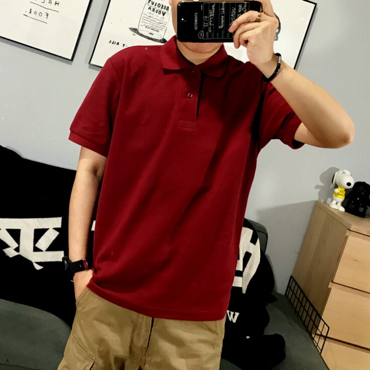 Áo phông Trơn Nam Nữ - Áo thun POLO màu ĐỎ ĐÔ ngắn tay có cổ, Vải LACOSTE Cá sấu 4 chiều CAO CẤP,Nhận IN ẤN theo yêu cầu | BigBuy360 - bigbuy360.vn