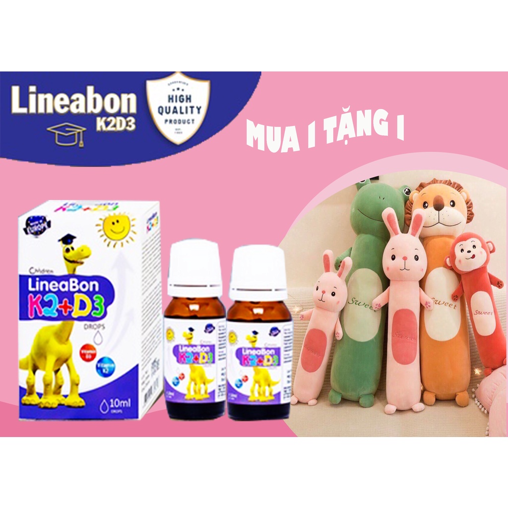 Vitamin lineabon k2 d3 bổ sung k2 d3 mk7 giúp tăng khả năng hấp thu canxi cho trẻ